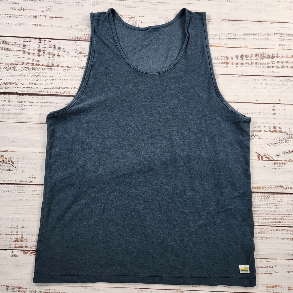Vuori Strato Tech Tank Mens M Navy Heather V173 Performance Workout Stretch